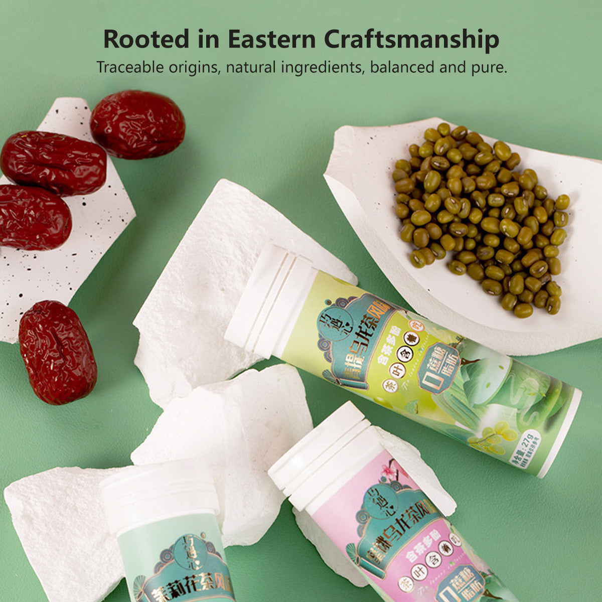 Fresh Breath Tea Lozenges Peach Oolong Tea Green Grape Oolong Tea Jasmine Tea Candy (27g/bottle)