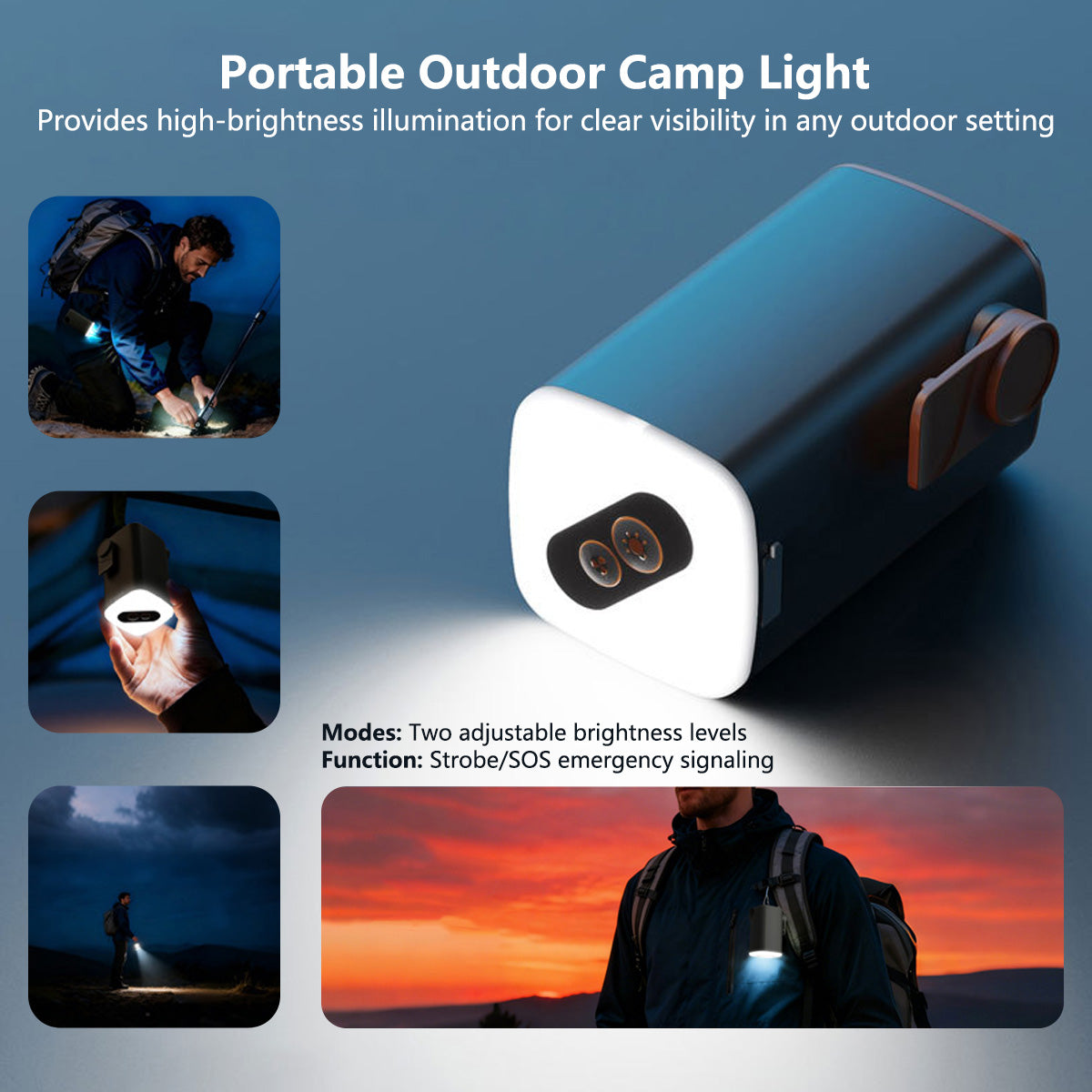 Multi-Function Air Pump Inflate & Deflate Lighting Portable Outdoor Camp Air Pump