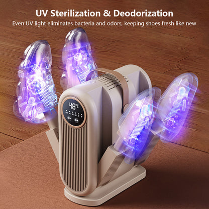 Four-Head Sunlight Shoe Dryer Timer Adjustment Temperature Control Footwear Deodorizer & Dryer