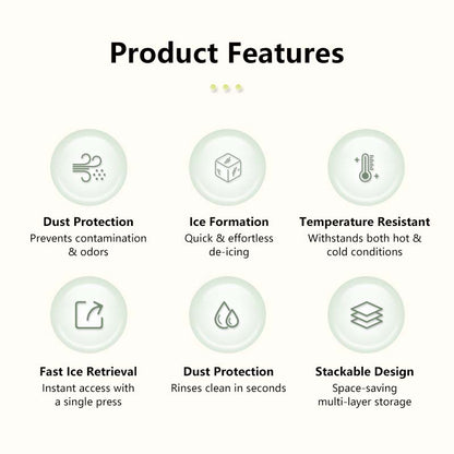 Dual-Press Ice Cube Tray - Easy Release No-Spill Design BPA-Free