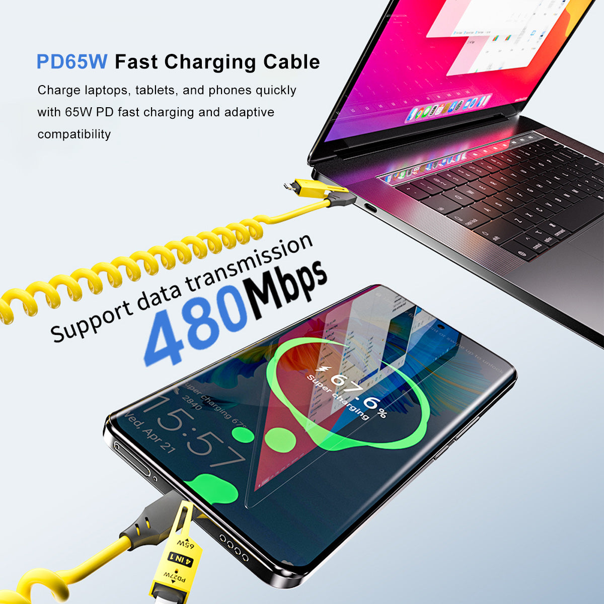 4-in-1 65W Ultra-Fast Charging Lightning Cable