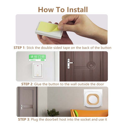 Wireless Doorbell Long Wireless Adjustable Volume