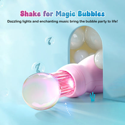 Magic Smoke Bubble Machine with LED Automatic Bubble Blower Toy for Kids