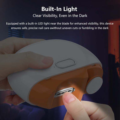 Electric Nail Clipper Trimmer & Polisher LED Light Dual Speed Multifunction