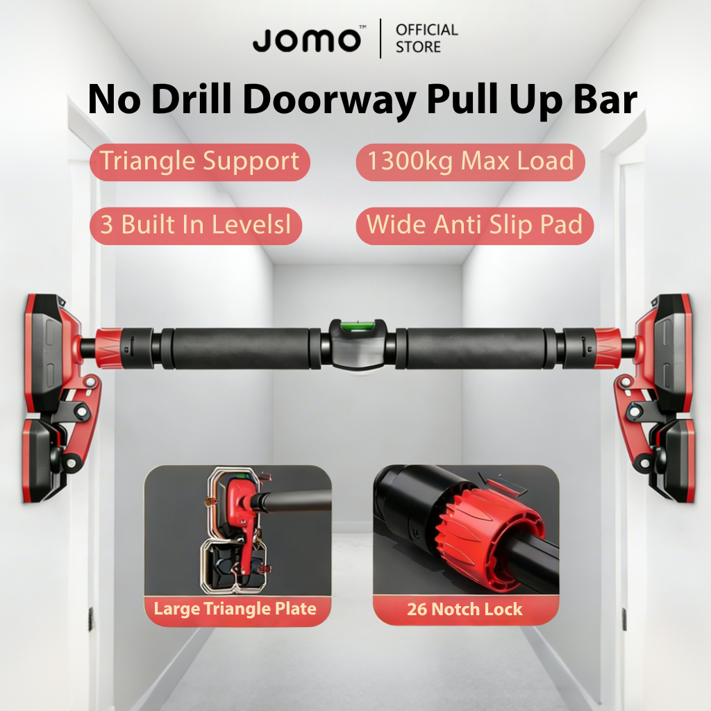 JOMO Pull Up Bar Door Wall No Drill Home Chin Up Bar 1300kg Capacity Adjustable Home Workout 门上单杠