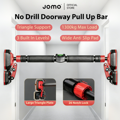 JOMO Pull Up Bar Door Wall No Drill Home Chin Up Bar 1300kg Capacity Adjustable门上单杠 | JOMO Singapore