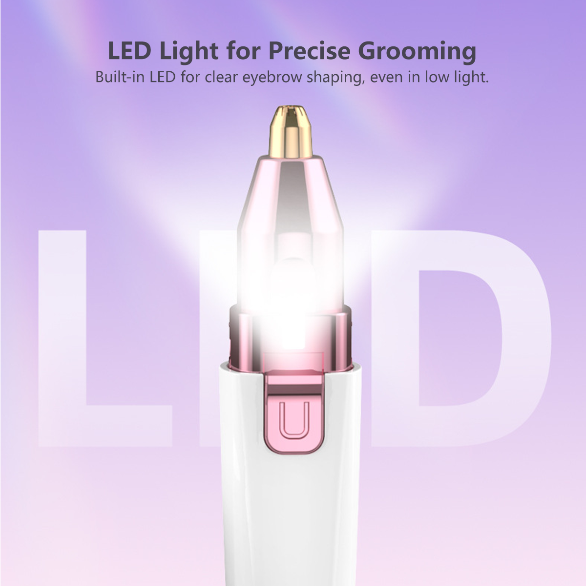 2-in-1 Detachable Blade Head LED Electric Eyebrow & Body Hair Trimmer