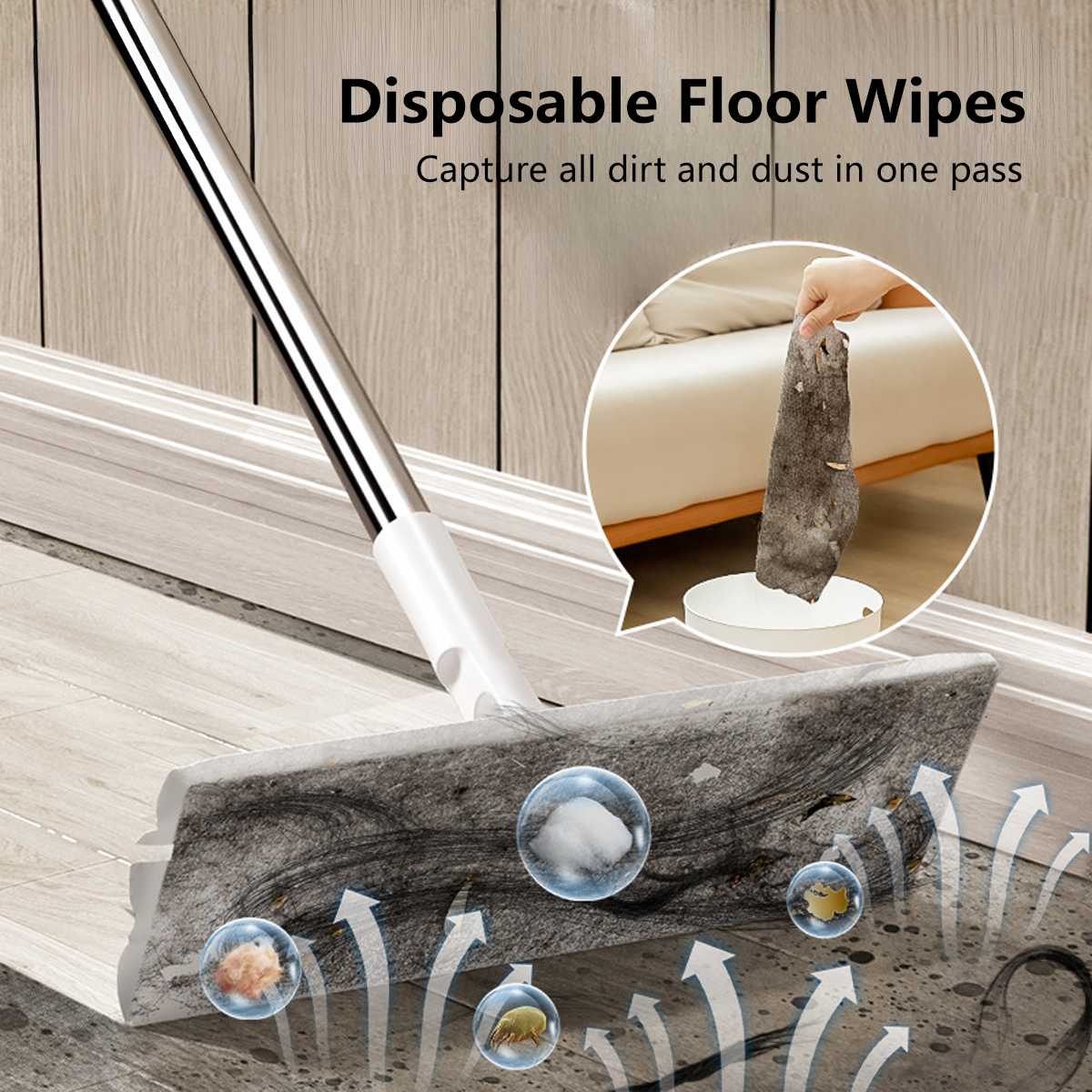 Disposable Cleaning Dry and Wet Wipes for Floor Peel and Toss Grease Duster No Wash Needed