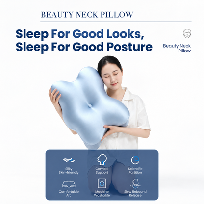 JOMO Premium Butterfly Cervical Pillow Tencel Cool Ergonomic Neck Support Memory Foam Ice Satin