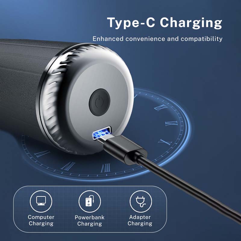 Mini Electric Shaver Portable Type-C Charging Waterproof Stainelss Steel Self-Sharpening Blade