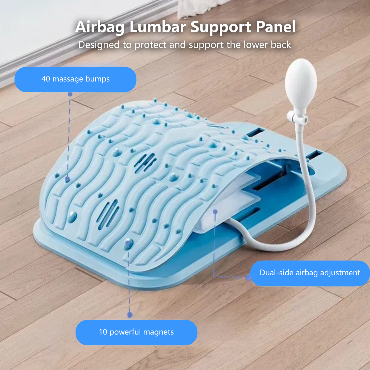 JOMO Airbag Lumbar Stretcher Dual Use Sitting and Lying Adjustable Height Air Cushion Support Ergonomic Fit