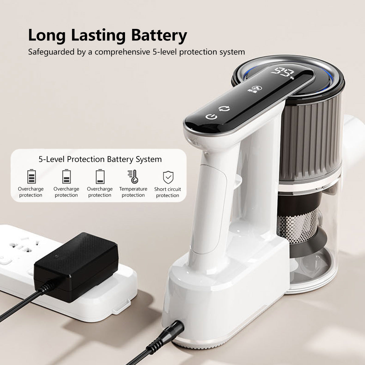 JOMO 2 in 1 Vacuuming & Mopping Vacuum 20000pa Suction Power 270° Swivel Smart LED Lasting Battery