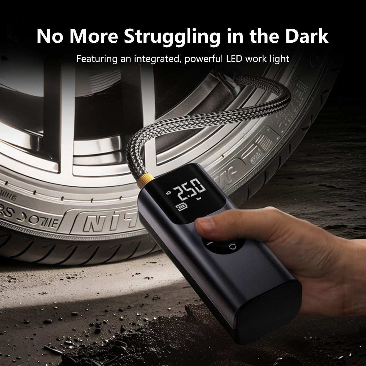 Multifunctional Portable Electric Air-Pump Digital Display Rechargeable Battery Tire Pressure