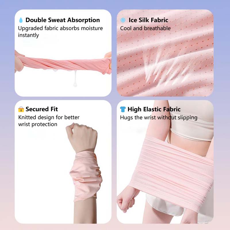 Cooling Wrist Sweatband Ice-Feel Sports Armband Quick-Dry Sweat Absorbing Band Running Gym Yoga