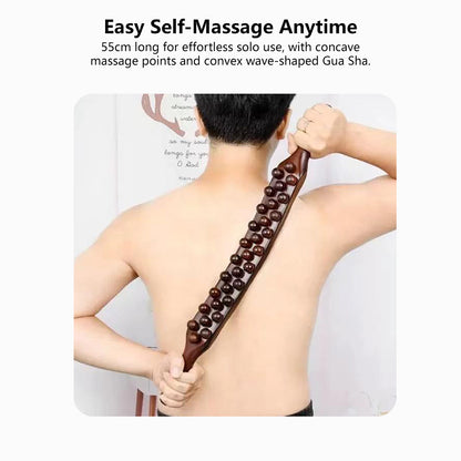 59-Bead Non-Solid Wood Massage Stick