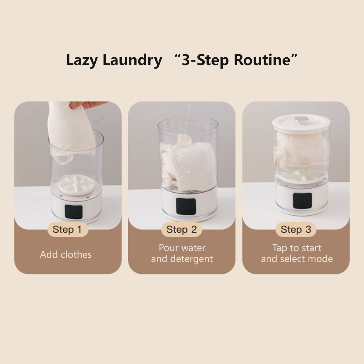 Wireless Blue Light Sterilization Mini Washing Machine Portable Washer Underwear Socks Laundry Cup