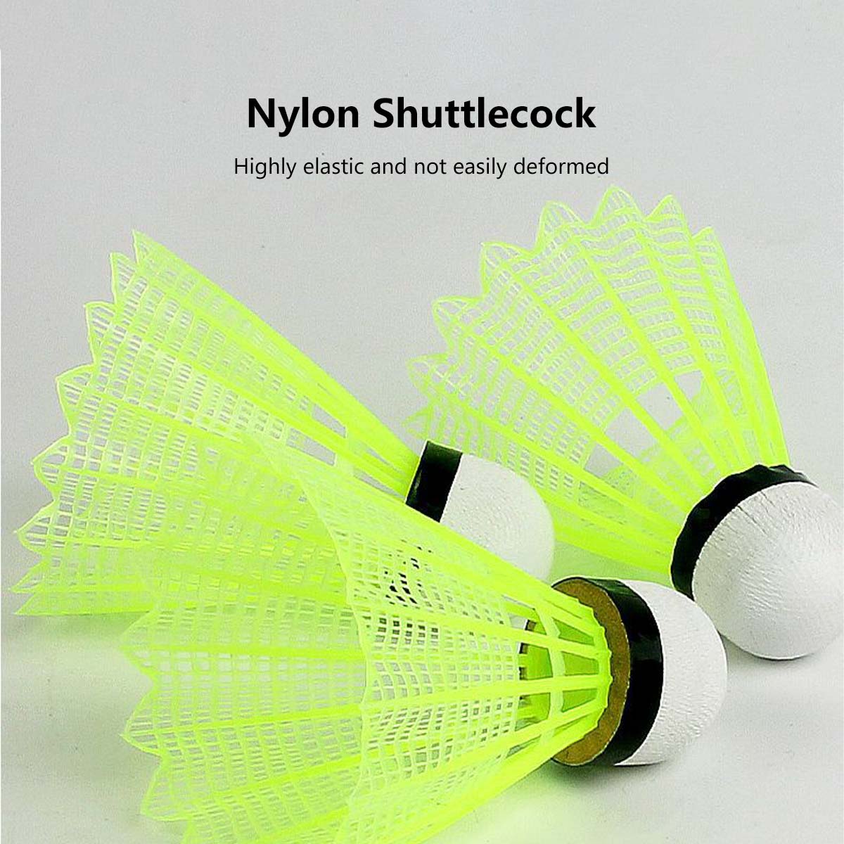 Indoor and Outdoor Badminton Trainer Rebound Nylon Shuttlecock Built-in Light Easy Installation with Adhesive Sticker