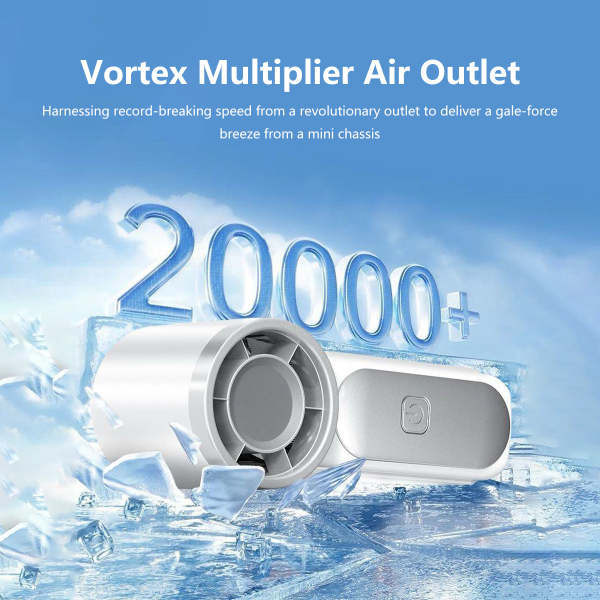 3-in-1 Cooling Fan 199-Level Cooling Portable Handheld Desktop USB Rechargeable Lanyard Easy Carry