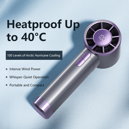 Portable Handheld Fan Strong Wind 100 Gear Wind Speed Compact Travel Fan