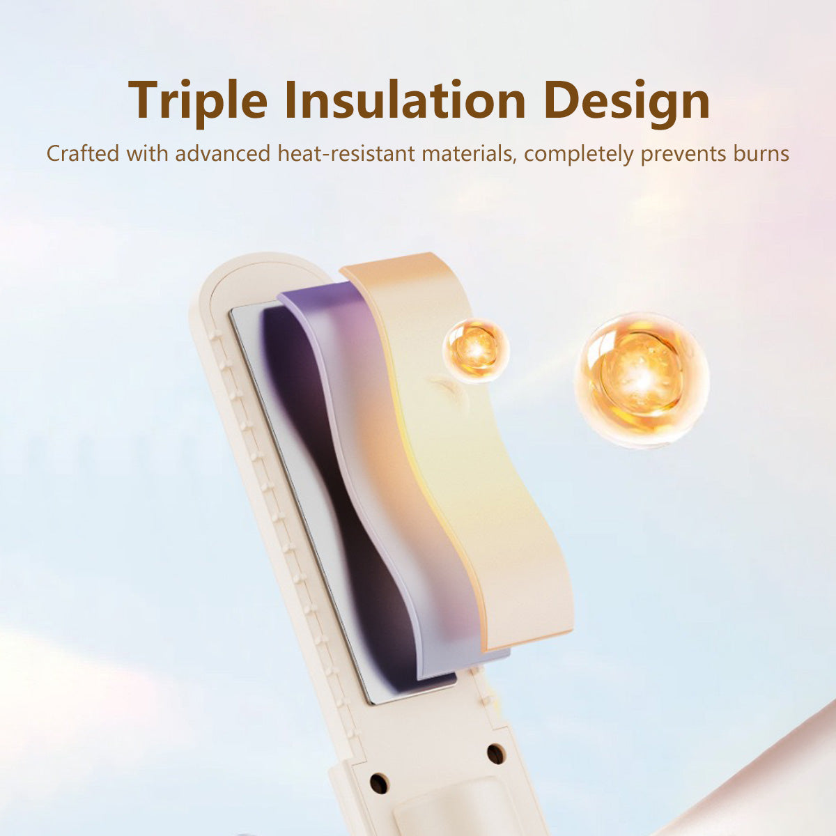 2-in-1 Mini Wireless Hair Straightener 7 Level Portable Type-C Rechargeable Power Bank