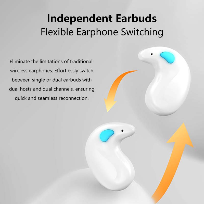 Wireless Bluetooth Sleep Headphones Invisible Earbuds with Noise Cancelling HiFi Sound Quality Ultra-Long Battery Sleep Friendly