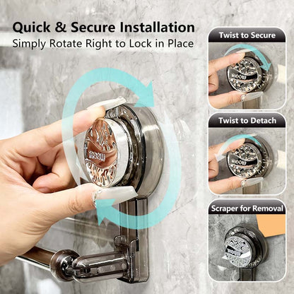 Adjustable Towel Rack  Drill-Free, 180° Rotating, Adjustable Wall-Mounted