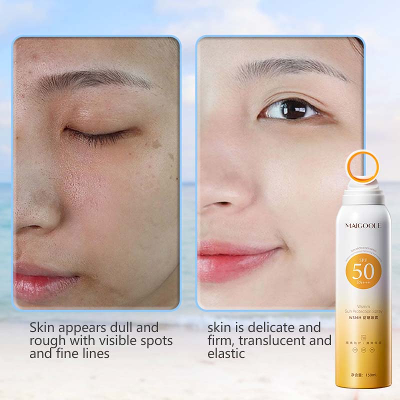 Sunscreen Spray SPF50 PA+++ UV Protection Long-Lasting Protection 150ml Sunburn Tanning Small Aperture Sunscreen Spray