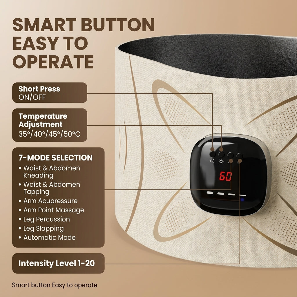 JOMO EMS Ab Waist Belt Heat Microcurrent Massage 8 Electrode Slim Breathable 腰部按摩仪 Gift