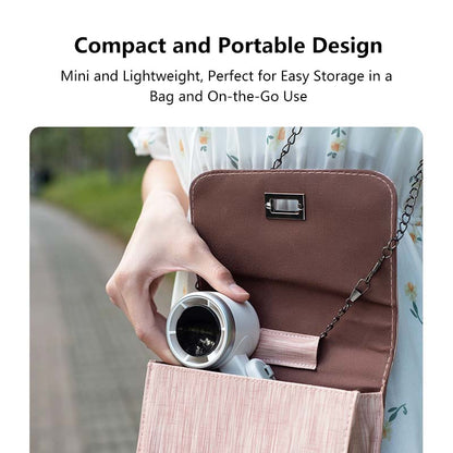 Foldable LCD Display Fan 5 Speeds, Rechargeable Lightweight Hands-Free