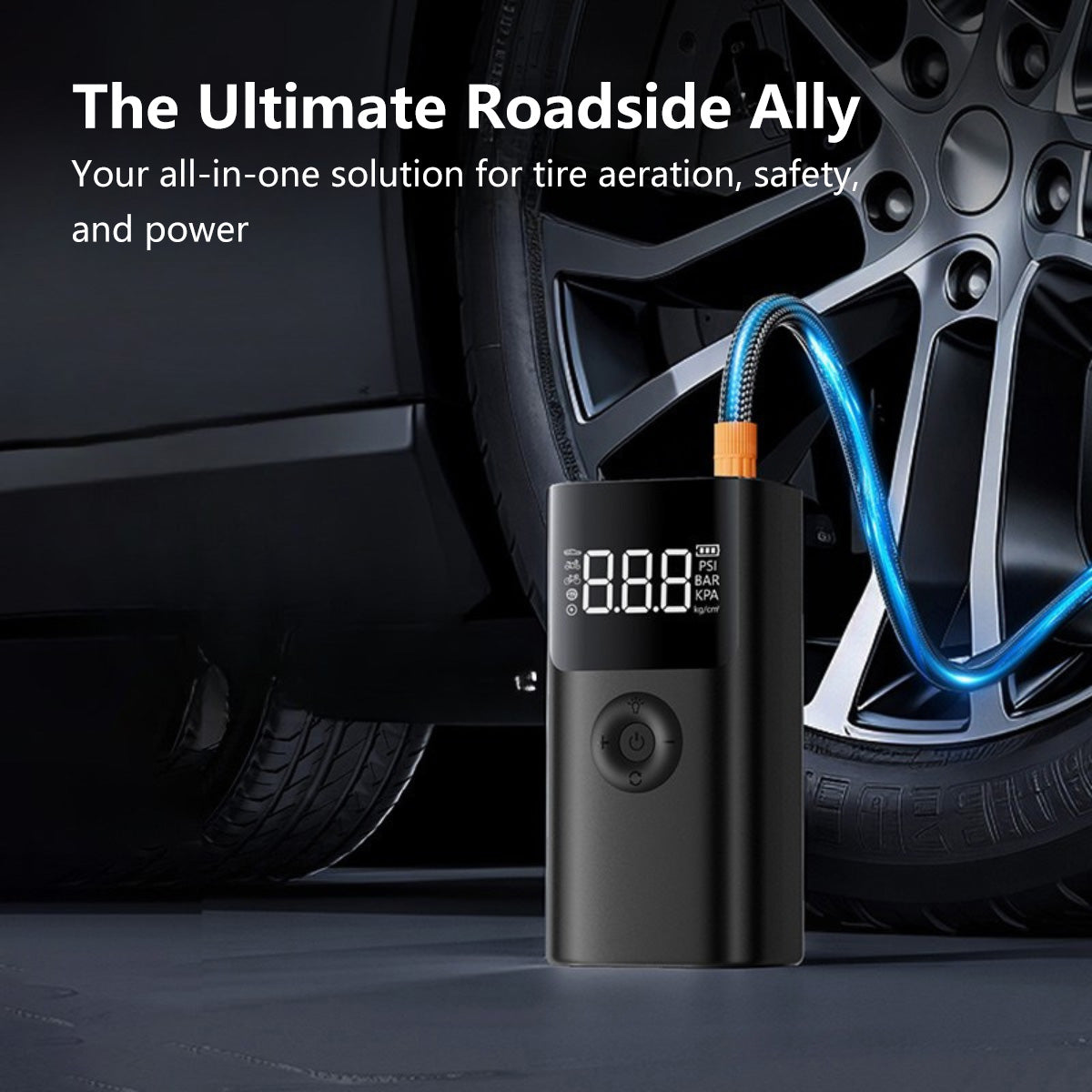 Portable Inflatable Emergency Power Supply Emergency Jump Starter Air Pump PowerBank Emergency Light