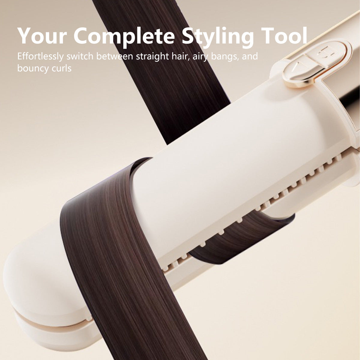 2-in-1 Mini Wireless Hair Straightener 7 Level Portable Type-C Rechargeable Power Bank