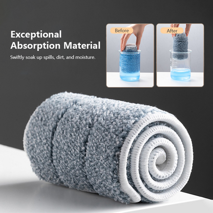 Portable Flat Floor Mop Wet and Dry Mop Powerful Absorption Microfibre Cloth