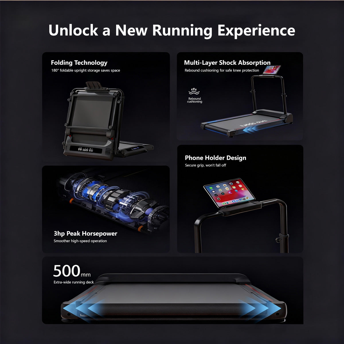 JOMO 2 in 1 Foldable Treadmill | 150kg Load | 3HP Motor | Remote Control | Home Use