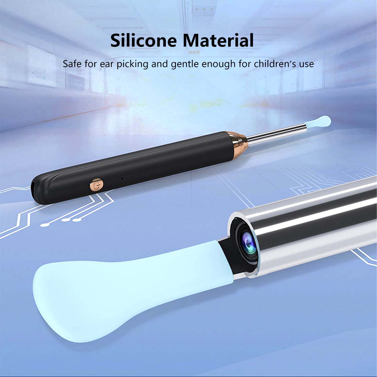 High Quality Smart Visual Ear Cleaner Earpick Built-in Battery Silicone Material High Precision Camera