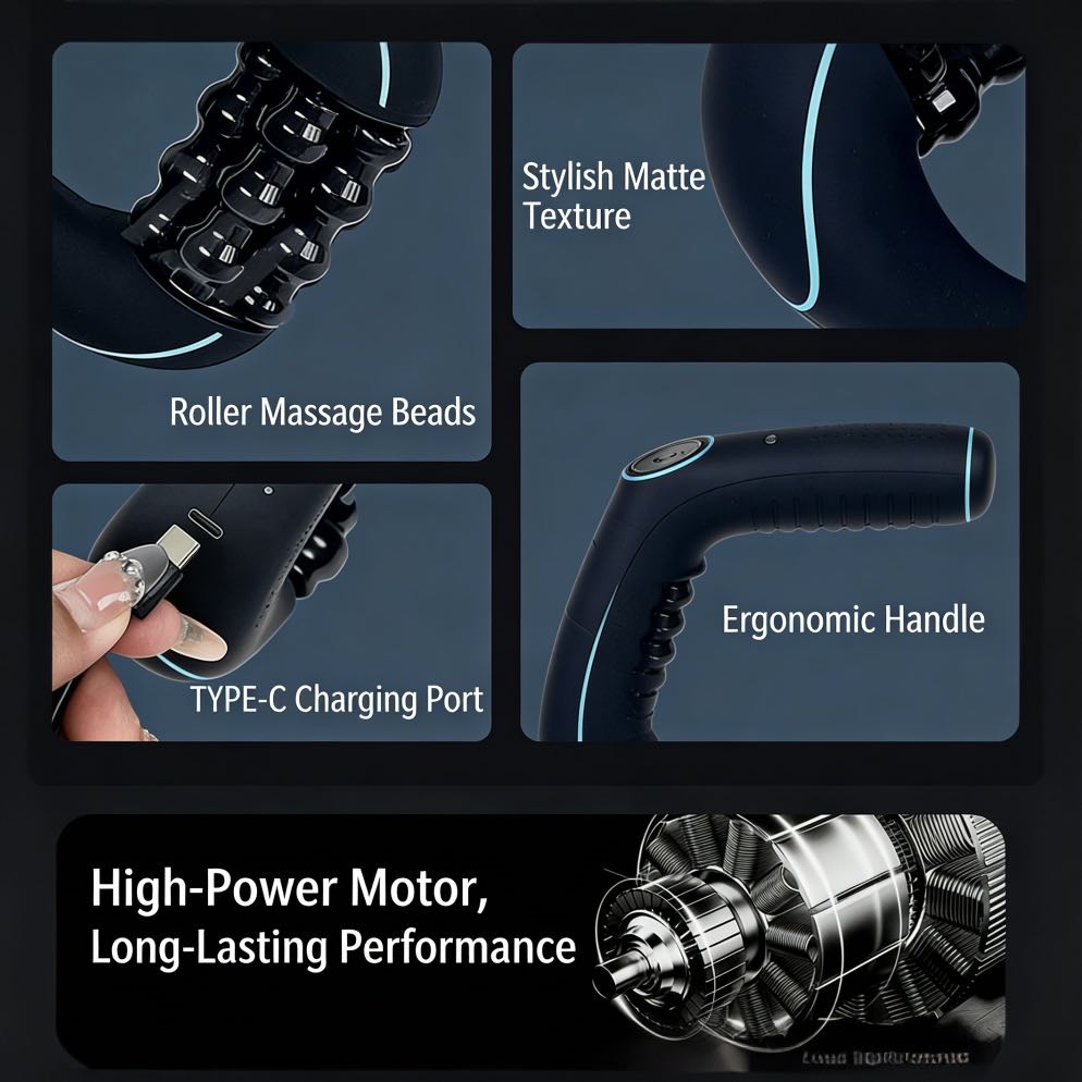 JOMO Portable 2 in 1 Massage Gun Percussion and Roller for Deep Tissue Muscle Relief 滚轮按摩器