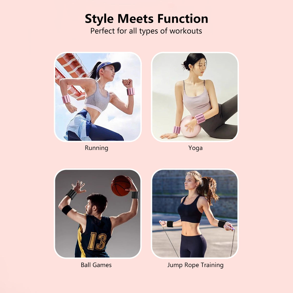 Silicone Weighted Wristband Bracelet Sweat-Resistant Waterproof Adjustable 1LB 2LBS