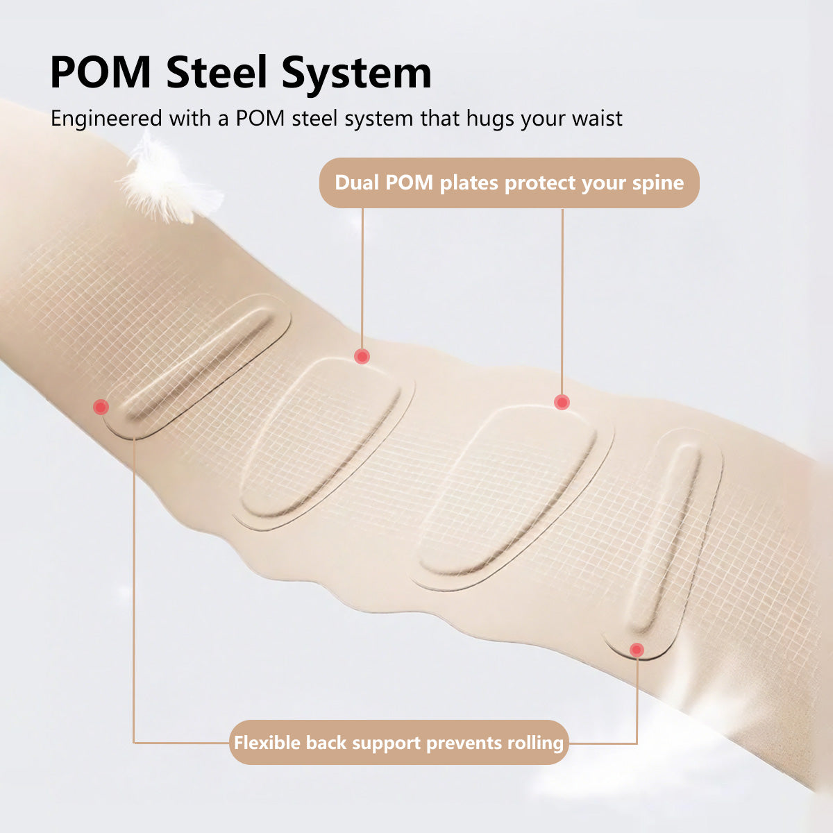 JOMO Waist Support Belt Invisible Posture Support & Core Comfort Lightweight Breathable Wear All Day