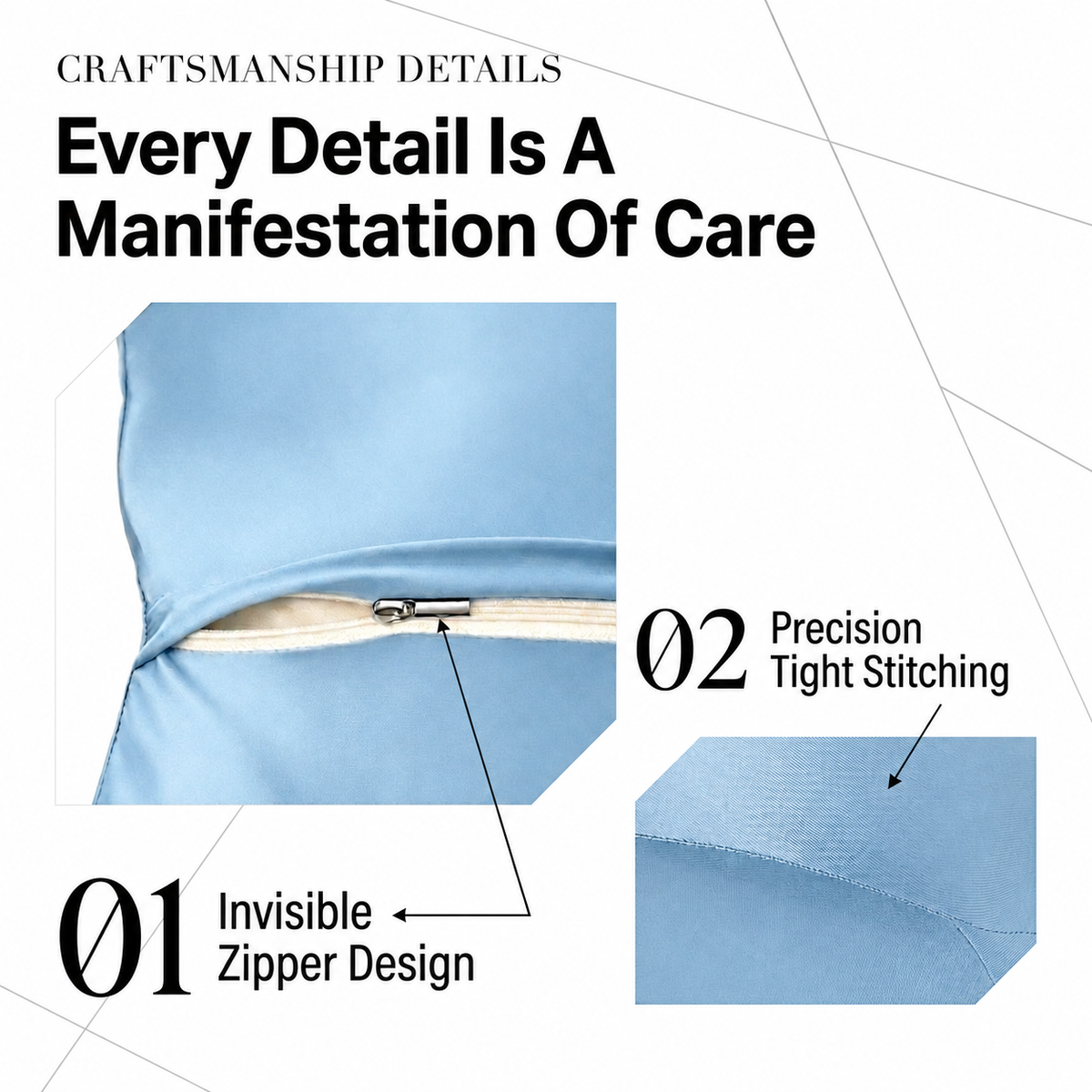JOMO Premium Butterfly Cervical Pillow Tencel Cool Ergonomic Neck Support Memory Foam Ice Satin
