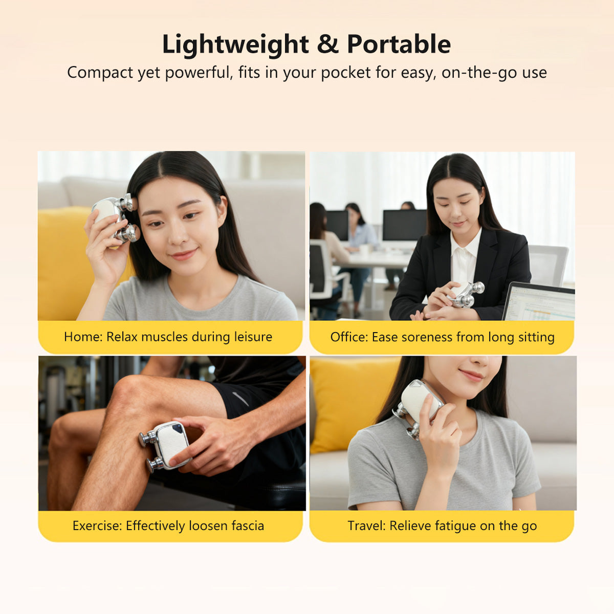 Pocket Fascia Gun Dual-Head Adjustable Speed Type-C Fast Charging Portable Mini Massager Gun