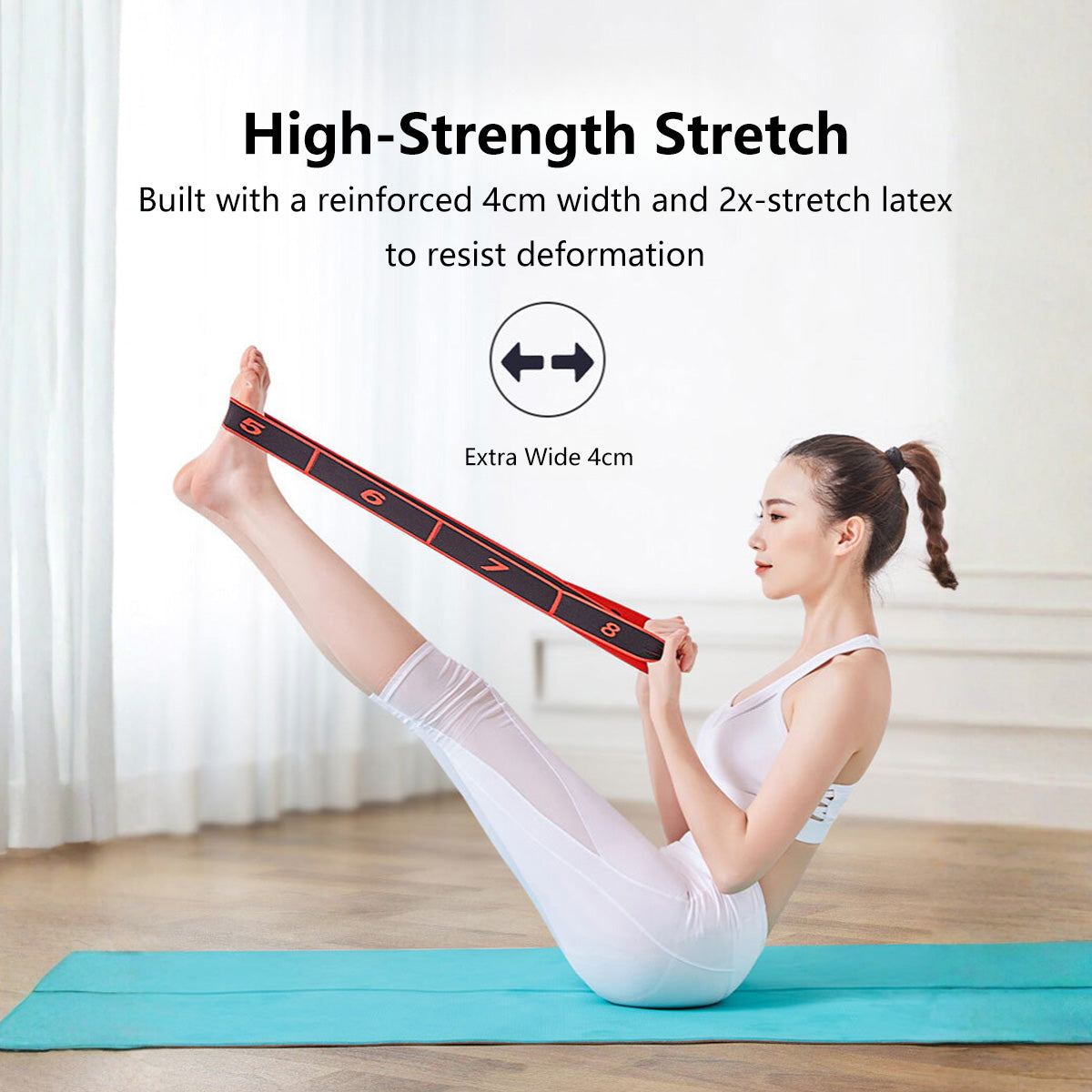 JOMO Yoga Elastic Resistance Band Full Body Workout for Glutes, Legs, Arms, Back, Yoga
