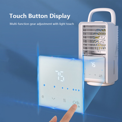 Portable Air Cooler 700ml 3 Level Gear Wind Speed Touch Button Display