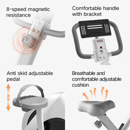 JOMO Foldable Spin Bike Compact Silent and Adjustable for Home Workout