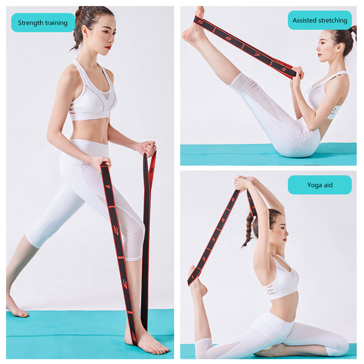 JOMO Yoga Elastic Resistance Band Full Body Workout for Glutes, Legs, Arms, Back, Yoga