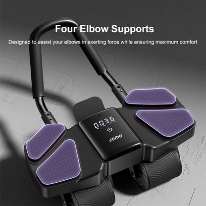 Upgraded JOMO Four Wheel Abdominal Wheel Roller Adjustable Armrest