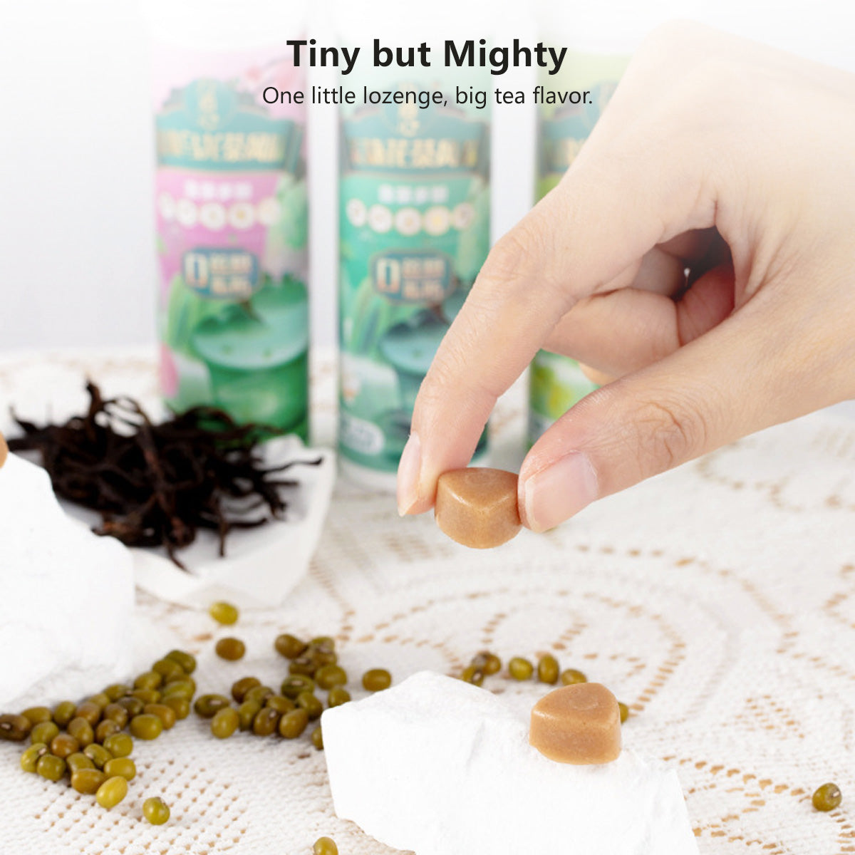 Fresh Breath Tea Lozenges Peach Oolong Tea Green Grape Oolong Tea Jasmine Tea Candy (27g/bottle)