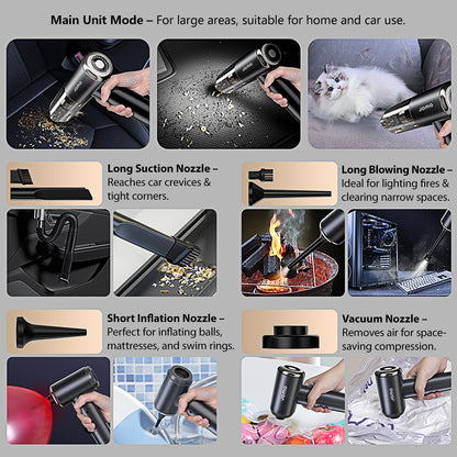✅2026 Upgraded✅JOMO 5-in-1 Cordless Handheld Car Vacuum 30000Pa Cleaner Mini Vacuum Brushless Motor