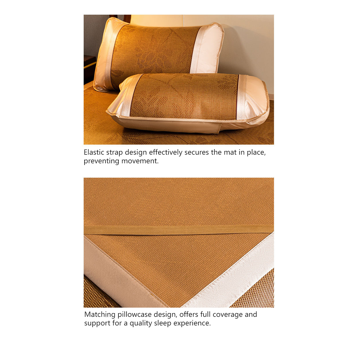 Wormwood Cooling Mat 3-Piece Set Skin-Friendly Breathable Mat Summer Sleeping Mat – Mugwort Anti-Mosquito, Foldable