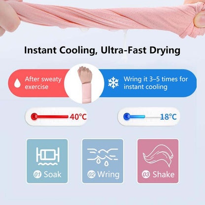 Cooling Wrist Sweatband Ice-Feel Sports Armband Quick-Dry Sweat Absorbing
