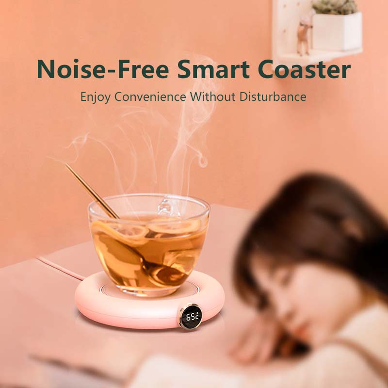 Smart Thermostatic Heating Coaster USB Cup Warmer Mini Portable Coffee Mug Smart Digital Display Heater