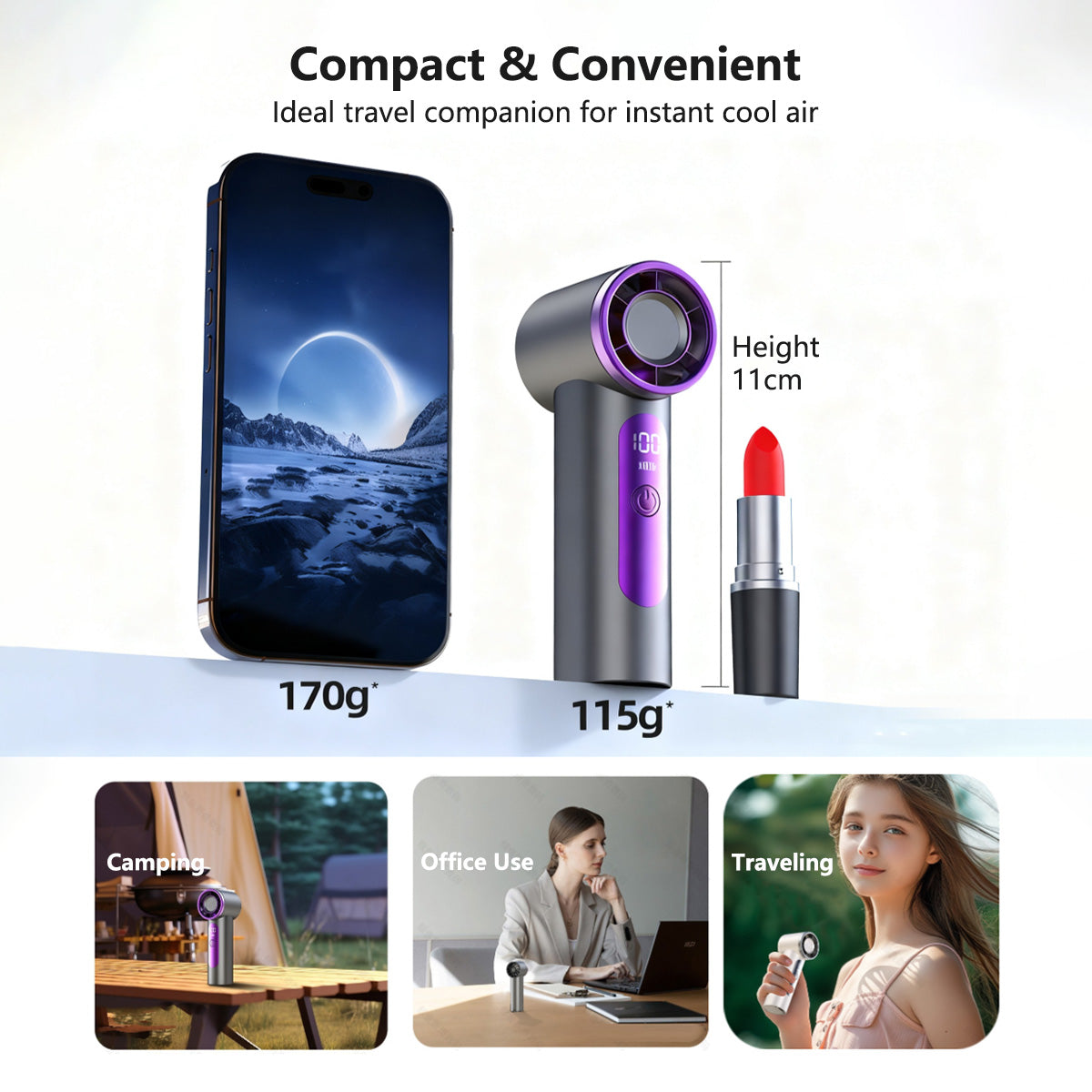 8.9cm Pocket Super Mini Fan 102g Ultra Light Portable Pocket Fan for Home & Travel Cooling